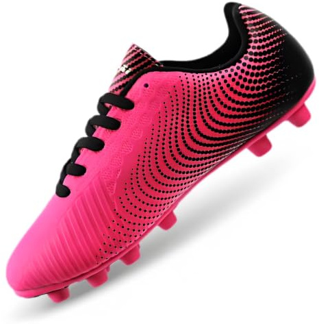 VIZARI Kids Football Boots Boys Girls Astro Turf Trainers Junior Firm Ground Moulded Studs Football Shoes for Youth Indoor Outdoor Training, UK Size 8 Child – 6 Big Kid