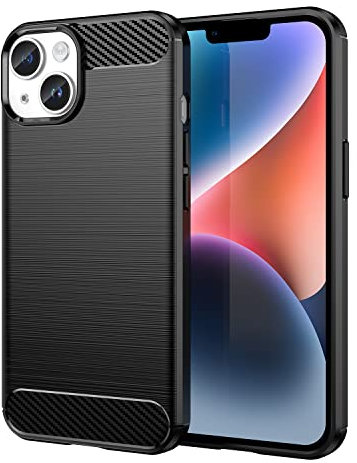 Max Power Digital Hülle für iPhone 14 Carbon Cover Schutzhülle Handyhülle Silikon Case Stoßfest Kratzfeste Schutzhülle Schwarz Cover Shock [Kabellose Aufladung Kompatibel] (iPhone 14)