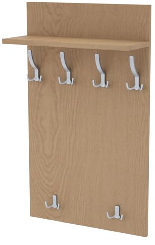 AKKE Garderobenpaneel Wandgarderobe Mit Ablage Wandpaneel Garderobe PVC Maxi Trockener Stein 90cm x 60 cm