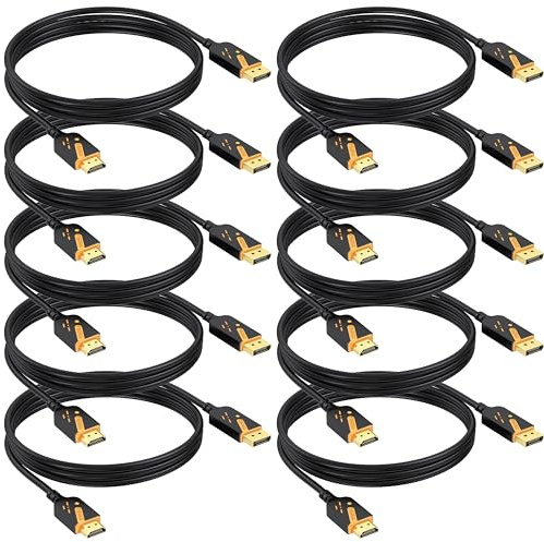 RyzzRooa 4K DisplayPort to HDMI Cable, 6FT, 10-Pack, Gold-Plated