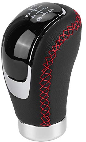 Schaltknauf Focus, Car Gear Knob, Universal Auto Schaltknauf Stick Head Schalthebel Handball Leder Universal für Auto (Rot)