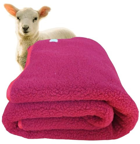 Wollblüte Rote Wolldecke Schurwolle/rote Kuscheldecke warm & gemütlich aus Deutscher Schafwolle