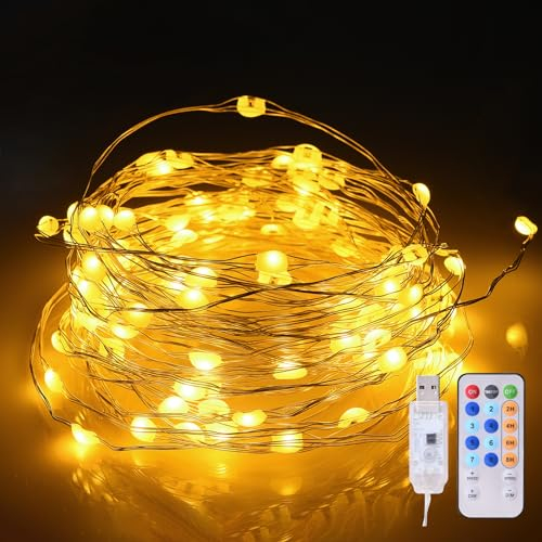 CMYK Led Lichterkette Innen,20M 200LED USB Lichterkette mit Timer und Fernbedienung 8 Modi Fairy Lights Weihnachtslichterkette und Außen Warmweiß Weinachtsdekorationen für Kinderzimmer, Warmweiß