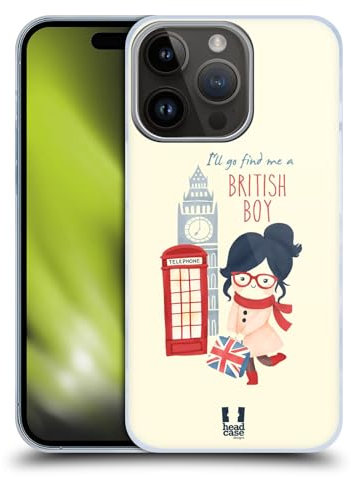 Head Case Designs Englischer Junge Ich Träume Von London Harte Rueckseiten Handyhülle Hülle Huelle kompatibel mit Apple iPhone 15 Pro