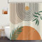 ASDCXZ Tenda da doccia boho 240 x 180 cm (larghezza x lunghezza), moderna astratta, stile boho, sole, luna, foglie beige, lavabile, tenda da doccia in poliestere, impermeabile, per vasca da bagno con