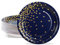 AIPartywar Party Paper Plates - 50-Pack Dark Blue & Gold Foil Polka Dots, 9-Inch Dinner Plates for Graduation, Wedding, Birthday Parties