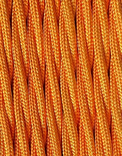 1,2 Meter 2 - adrig Textilkabel Stoffkabel Pendelleitung Lampenkabel Textile Cable gedreht 2x0,75 2G0,75 Gold