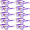 FSMILING Lot De Lunettes De Soleil Violet Pack Lunettes De Fête Lunettes Couleur Pour Femmes Hommes Adulte Evjf Anniversaire Beach Pool Party (10 Pack)