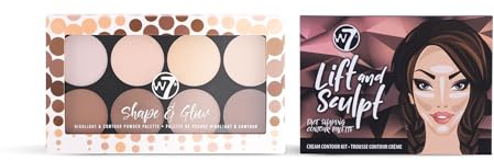 W7 Lift & Sculpt, Modellier,- Konturier- & Glow Set - 2-teiliges Set - Creme-Kontur- & Puder-Kontur- Palette Duo