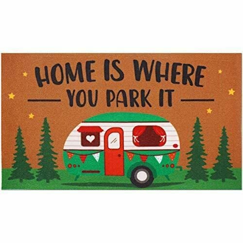 MIAOMANSENSTORE Door mat indoor Home Is Where You Park It Happy Camper Doormat, Camping Lovers Home Doormat Home Decor