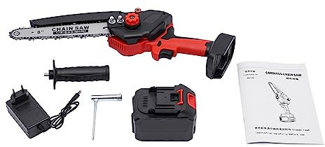 OUBUBY Akku Kettensäge, Akku Kettensäge Tragbare Kettensäge Mini Kettensäge mit Batterien Gartenarbeit Beschneiden Werkzeug 8 Zoll 21v für Die Holzernte Schneiden Von Holz Beschneiden äste