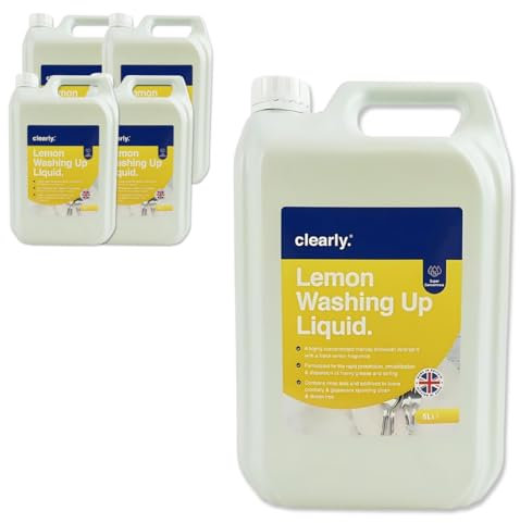 Clearly 5L, Concentrated Dishwashing Liquid, Lemon Fragrance Dish Washing Liquid, Stain-Removing Washing Soap for Dishes, Showers, Glass, Surfaces and More (4)