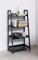 möbelando Leiterregal >Wally< in schwarz, MDF - 63x130x40cm (BxHxT)