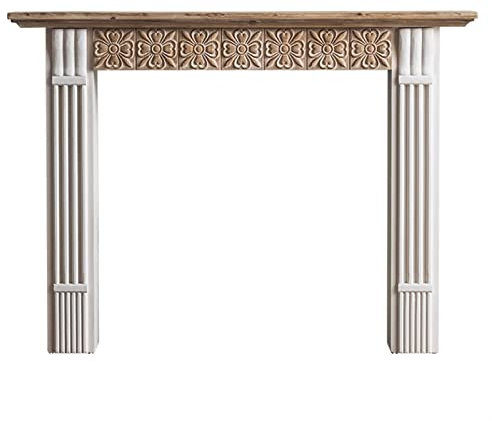 Kaminsims-Umrandung Vintage Kaminofen-Kaminsims-Einfassung, dekorativer Kaminschrank, weiße Kaminsims-Einfassung, Geschnitzte Wohnzimmer-Kaminsims-Einfassung Kaminsims-Dekor