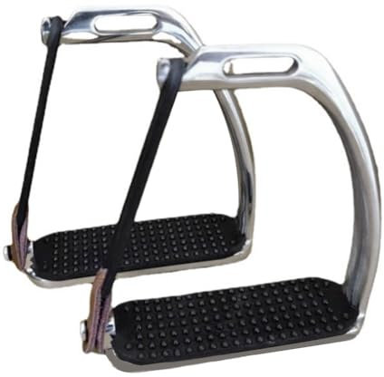 Pluuttiem Hochfeste Steigbügel, Sicherheitssteigbügel, Silberfarben Poliert, Edelstahl-Steigbügel, Outdoor-Rennen, Kinderausrüstung