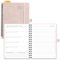 POPRUN Kalender 2025 2026 Buchkalender Notizbuch (Aug.2025-Dez.2026), ca. A5 (22 x 16,5 cm), Terminplaner, Wochenplaner Ringbuch mit Softcover, Zertifiziertem Papier - Zartrosa