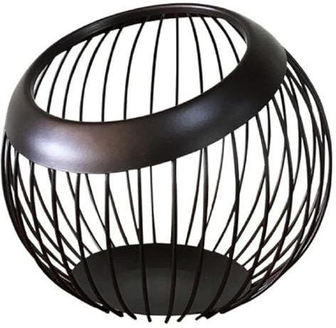 Fruit Basket, Decorative Fruit Bowl, Bread Basket, Metal Fruit Baskets, Fruit Étagère Ventilated Fruit Bowl Design, 20Cm,Brown(Brown)