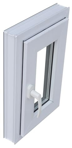 Weißes Fenster aus Aluminiumlegierung, mit gehärtetem Glas, für Zuhause, Badezimmer, Keller, 50 x 90 cm