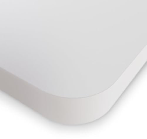 DESKSPACE Tischplatte - 2,5 cm Extra-Dicke Weiße Schreibtischplatte 120x60 cm, Ideale Holzplatte für den Höhenverstellbaren Schreibtisch, Esstisch und Mehr, Langlebige Arbeitsplatte