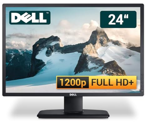 Dell UltraSharp U2412MB 24 Zoll Business Computer Monitor, Desktop Gaming Monitor, Full HD+ (VGA - DisplayPort - DVI - USB-HUB - VESA), PC Bildschirm, schwarz (Generalüberholt)
