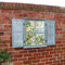 Melody Maison Distressed Green Shutter Style Garden Wall Mounted Mirror 60cm x 70cm