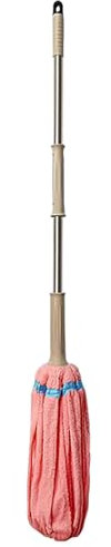 SLDAGe Microfibra Mocio Professionale per Pavimenti, Mocio Autostrizzante con Manico in Acciaio Inox, Corda di Cotone Super Assorbente, Dual Use of Dry And Wet,Rosa