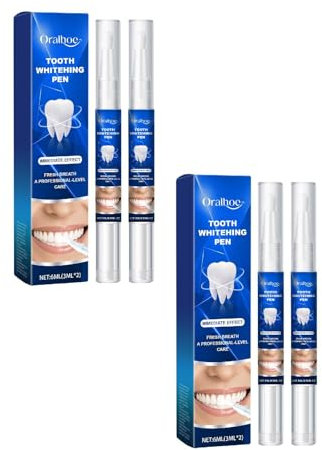 Bleaching Gel, Zahnbleaching Zähne Aufhellen Set Zahnaufhellungsstift Entfernt Verfärbungen Und Pflegt Mundraum, Pflanzliche Formel Für Strahlend Weiße Zähne (2)