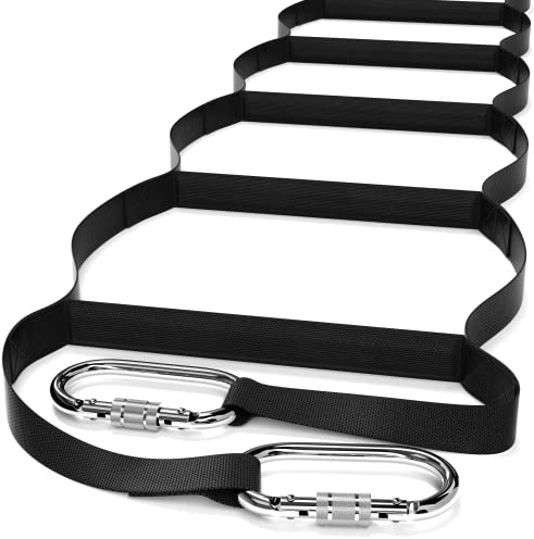 Fire Escape Ladder 3 Story 8 m (24 ft) | Multi-functional, weather-resistant rescue rope ladder with spring hooks, lightweight, compact, and portable.