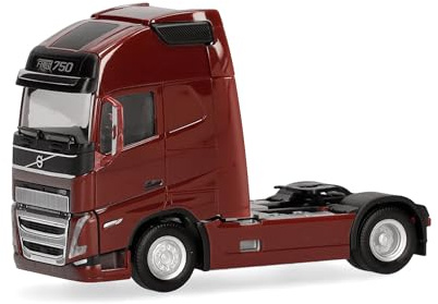 Herpa Model Truck Volvo FH16 GL XL 2020 tractor 2-axle, wine red, miniature scale 1:87, collectible, Made in Germany, plastic