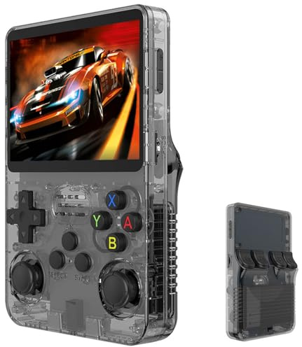 R36s Rétro Console De Jeu Portable, Plus De 40 000 Jeux Classiques 3,5 Pouces IPS Écran Rétro Console De Jeu pour Enfants Cadeau De Noël pour Adultes Portable Game Stick-Blick||128G