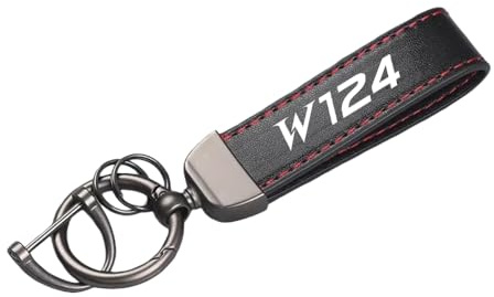 SDYAYFGE Schlüsselanhänger Auto,für W124 Leder Schlüsselring Metall Autoschlüsselbund Logo Ersat Zubehör personalisiert Geschenke,A