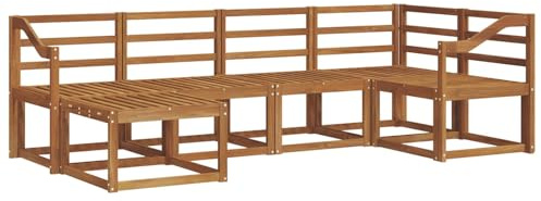vidaXL Outdoor-Sofagarnitur 6 pcs Natur, Outdoor-Sofa-Set, Moderne Terrassenlounge, langlebige Gartenmöbel, modular, Terrassensitzmöbel
