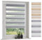ourdeco® Doppel-Rollo, Duo-Rollo mit Farbverlauf / 100 x 150 cm Sand/lichtdurchlässig, Blickdicht/Farben: Verlauf Braun, Verlauf Sand