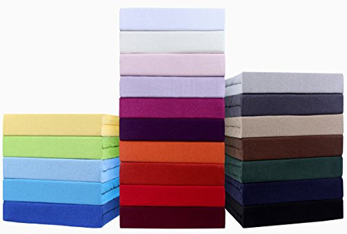 NatureMark Premium Wasserbetten & Boxspringbetten Spannbettlaken Jersey 180x200cm bis 200x220cm Farbe: Rot