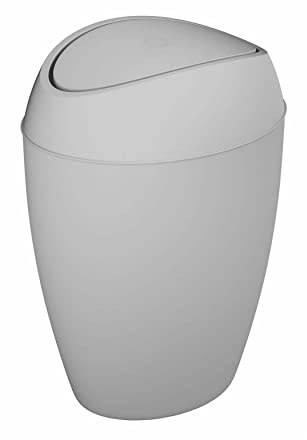 Umbra Twirla, 2.4 Gallon Trash Can with Swing-top Lid, Gray, 18/8 Stainless Steel, Grau