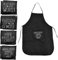 HAC24 4er Set Lustige Kochschürze mit Spruch Latzschürze Grillschürze Schwarz Küchenschürze Backschürze Schürze Polyester