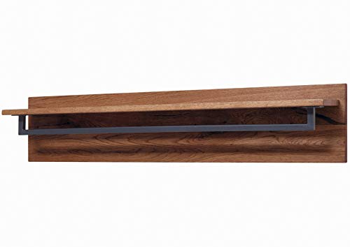 Massivmoebel24.de Wandgarderobe Wildeiche 120x20x25 tabacco geölt VILLANDERS #334