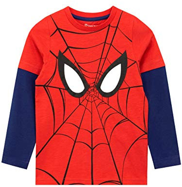 Marvel Boys Spiderman Long Sleeved Top Red Age 8 to 9 Years