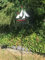 villa-lilla Windspiel Wippe * Segelboot rot* Gartenstecker Schiff