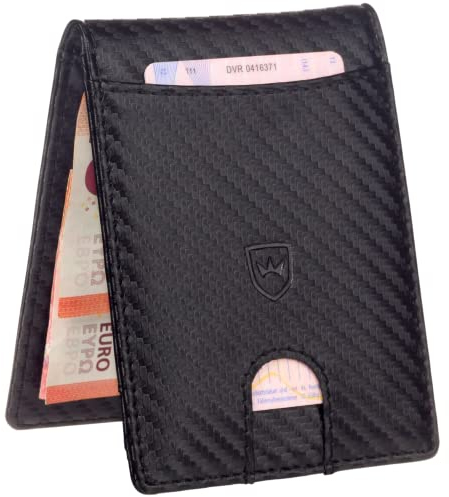 Kronenschein® Slim Wallet mit RFID Schutz I Geldbörse Herren & Damen klein I Portmonee mit Geldklammer I Mini Geldbeutel I Kartenetui I Karten Portemonnaie I Kreditkartenetui