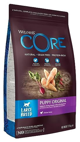 Wellness CORE Large Breed Puppy Original, Welpenfutter Trockenfutter für große Welpen, Huhn, 2,75 kg, ohne Zuckerzusatz, getreidefrei, mit hohem Fleischanteil