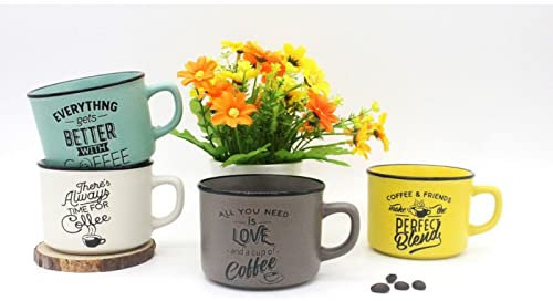 DISOK Lote 12 Tazas Time For Coffee - Detalles y Recuerdos para Bodas Originales