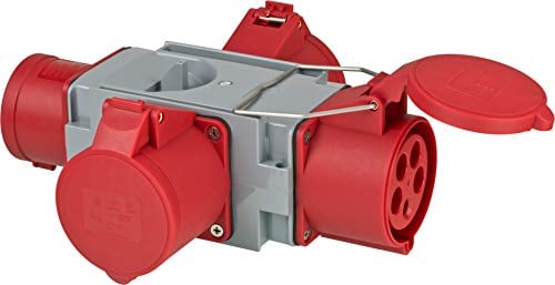Brennenstuhl 1081670 Adaptateur CEE IP44 pour Chantier, Rouge