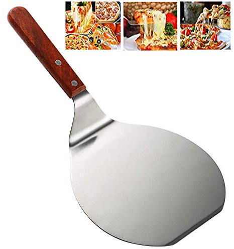 Stainless Steel Pizza Spatula Peel Shovel Cake Lifter Wood Handle Plate Holder Baking Tool Baking Homemade Pizza