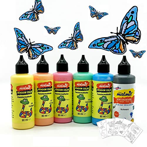 malmit Window Color Spar- und Startset mit 6 Farben Fenster Malfarben