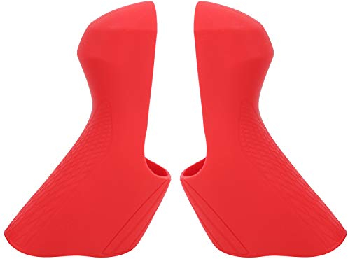 Keenso Fahrrad Schalthebel Abdeckung, Rennrad Bremshebel Silikonbezug Ultraleicht Elastisch Schalthebel Schutzabdcekung für R7000 R8000 (Rot)