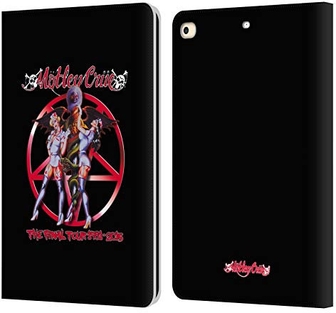 Head Case Designs Offizielle Motley Crue Dr. Feelgood Final Tours Leder-Wallet-Hülle Kompatibel mit Apple iPad 9.7 2017 / iPad 9.7 2018