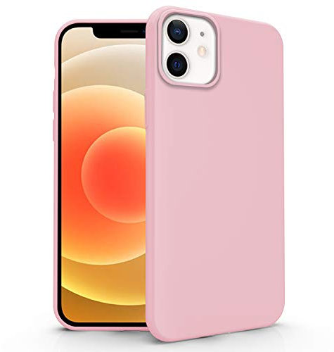N NEWTOP Cover Compatibile con Apple iPhone 12 Mini, Custodia TPU Soft Gel Silicone Ultra Slim Sottile Flessibile Case Posteriore Protettiva (Rosa)