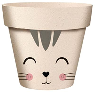 LE MONDE DES ANIMAUX Cache Pot de Fleurs Chat en Bambou