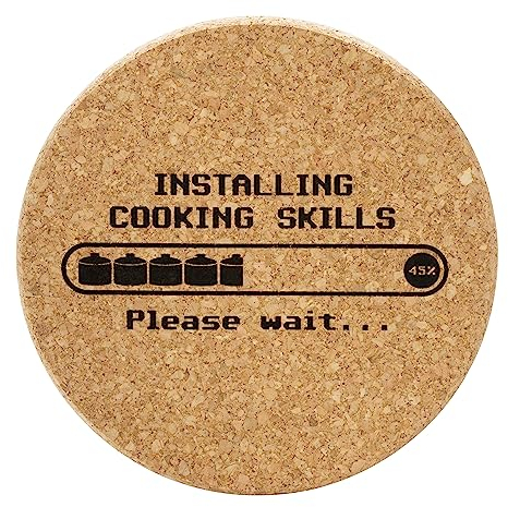 Topfuntersetzer Installing Cooking Skills - Lustiger Untersetzer für Computer Geeks, Nerds & Gamer - Kork 15cm